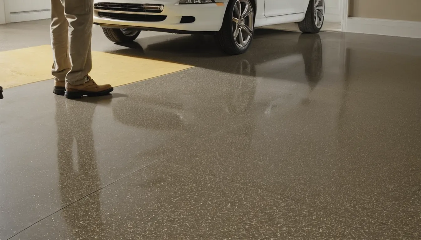 Epoxy garage floor with a finished flake coating in a Treasure Island home